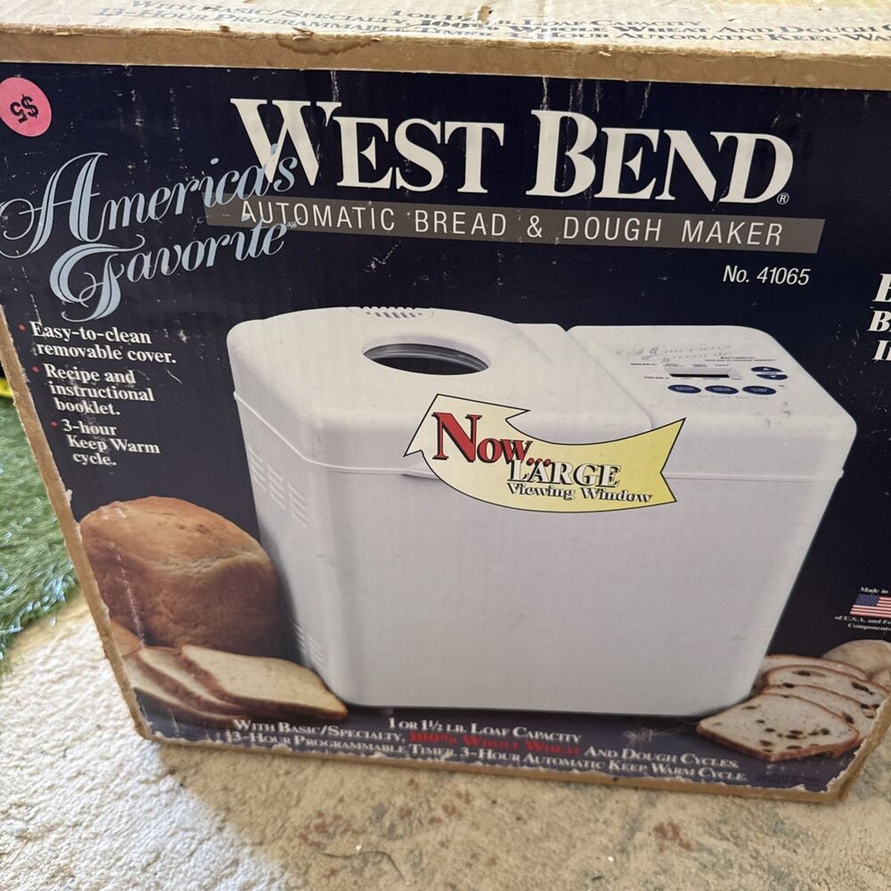 Vintage West Bend Bakery Style Automatic Bread Dough Maker 1.5 Lb 41065 Made USA